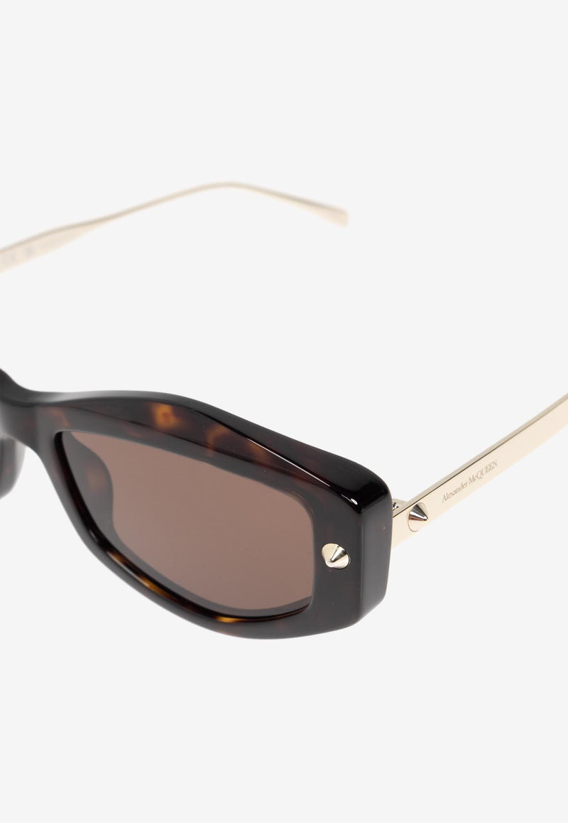 Alexander McQueen Spike Studs Geometric Sunglasses Brown 803372 J0770-2082