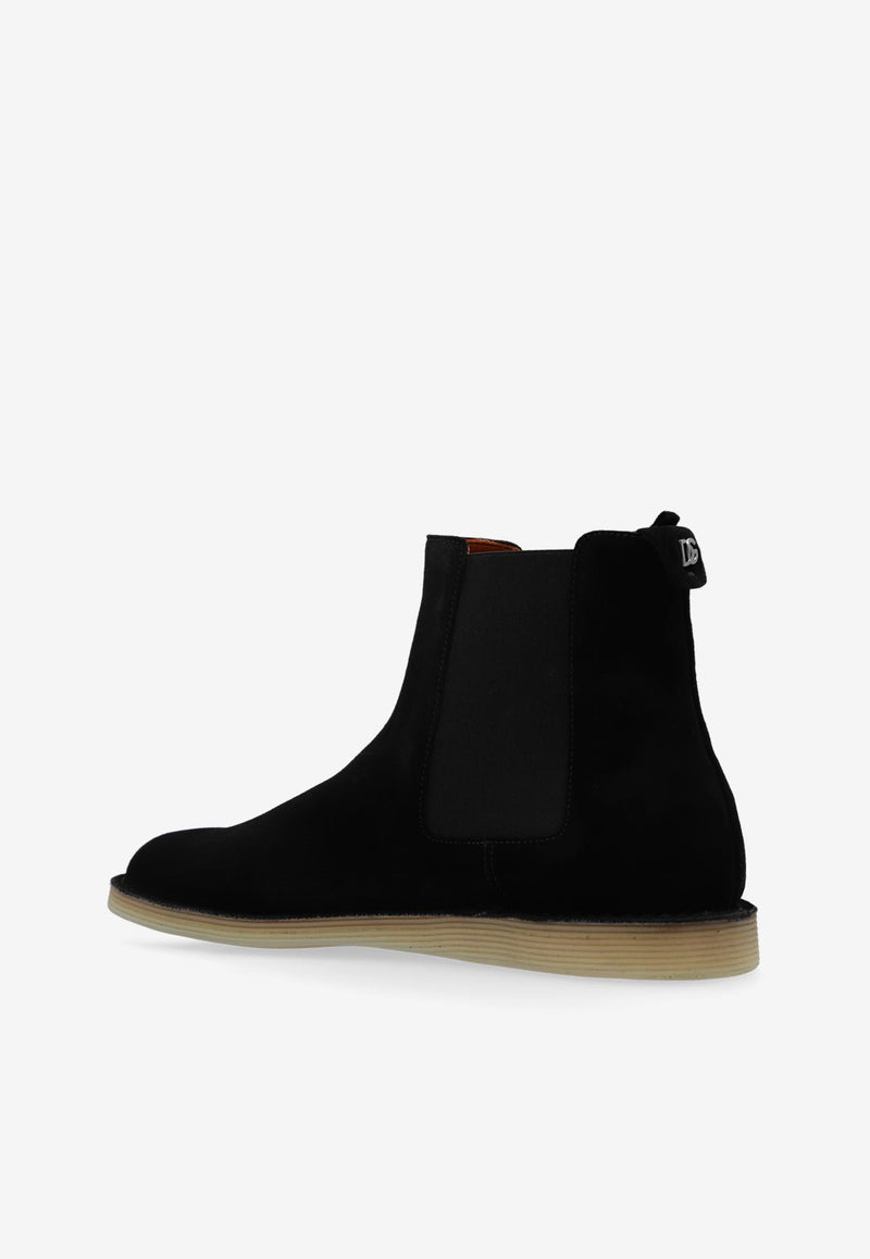 Dolce & Gabbana Suede Chelsea Boots Black A70151 AT441-80999