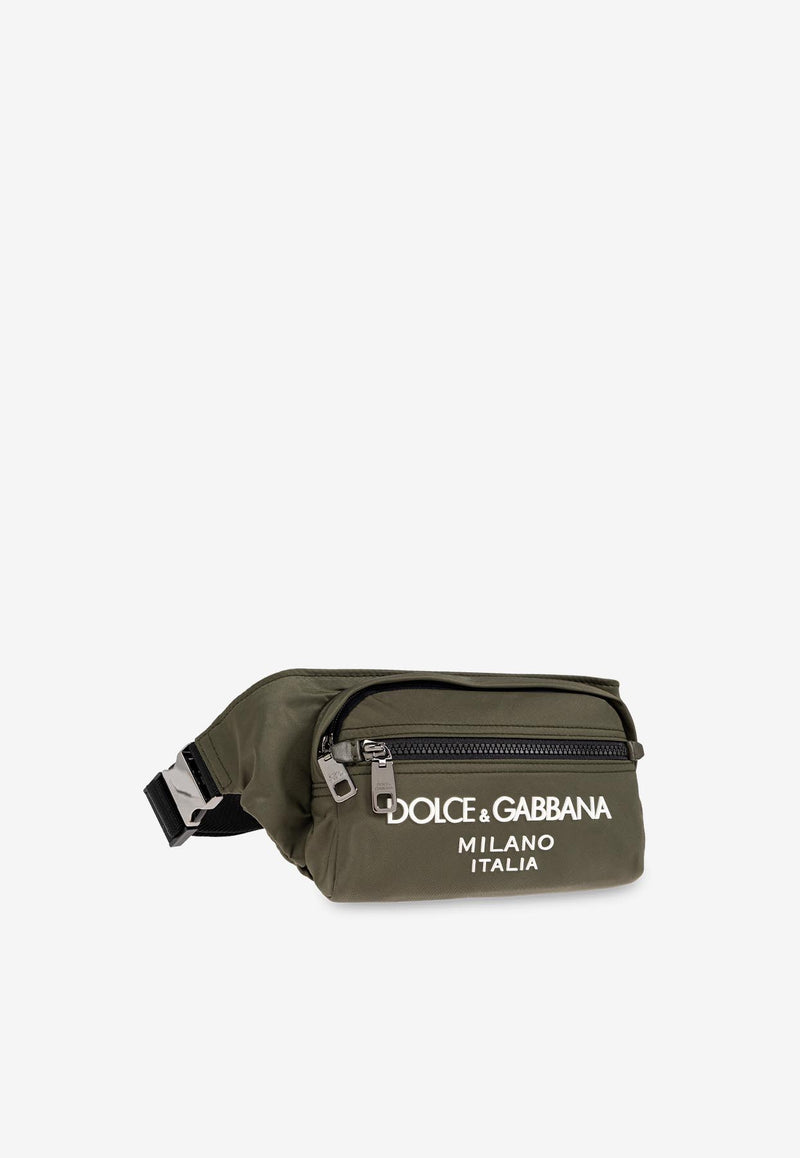 Dolce & Gabbana Small DG Milano Nylon Belt Bag Green BM2218 AG182-8N597