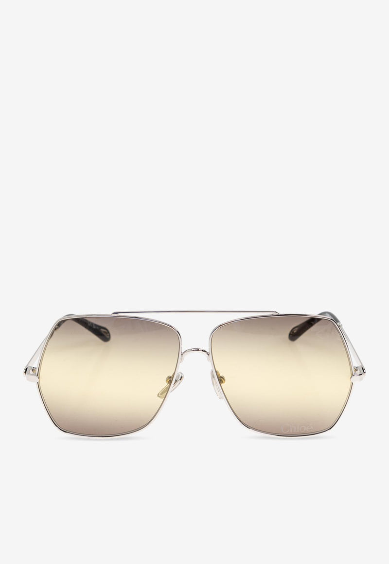 Chloé Aly Square Sunglasses Green CH0278S 0-004