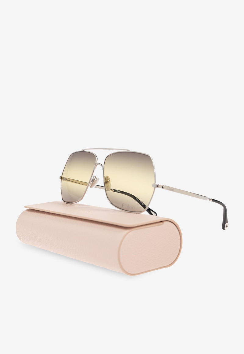 Chloé Aly Square Sunglasses Green CH0278S 0-004