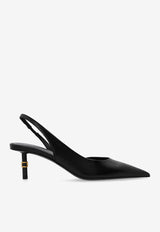 Chloé Marcie 45 Slingback Leather Pumps Black CHC24A04J MY-001