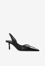 Chloé Marcie 45 Slingback Leather Pumps Black CHC24A04J MY-001