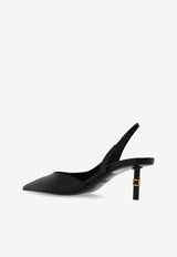 Chloé Marcie 45 Slingback Leather Pumps Black CHC24A04J MY-001