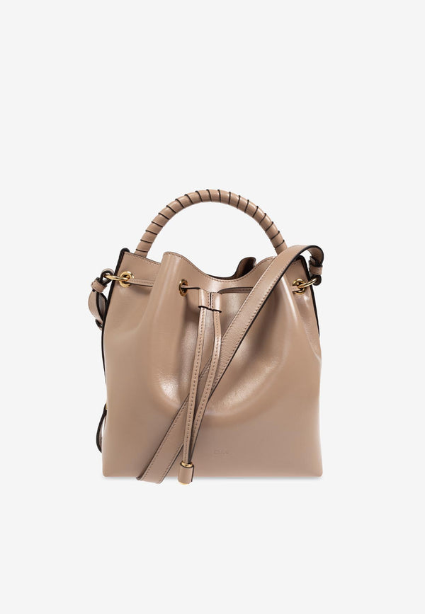 Chloé Marcie Shiny Leather Bucket Bag Beige CHC24AS606 N57-28V