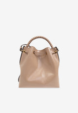 Chloé Marcie Shiny Leather Bucket Bag Beige CHC24AS606 N57-28V