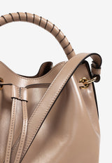 Chloé Marcie Shiny Leather Bucket Bag Beige CHC24AS606 N57-28V