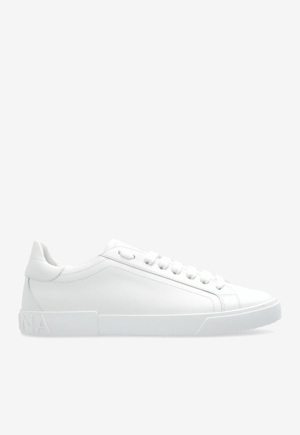 Dolce & Gabbana Portofino Vintage Leather Sneakers White CS2203 A1065-80002