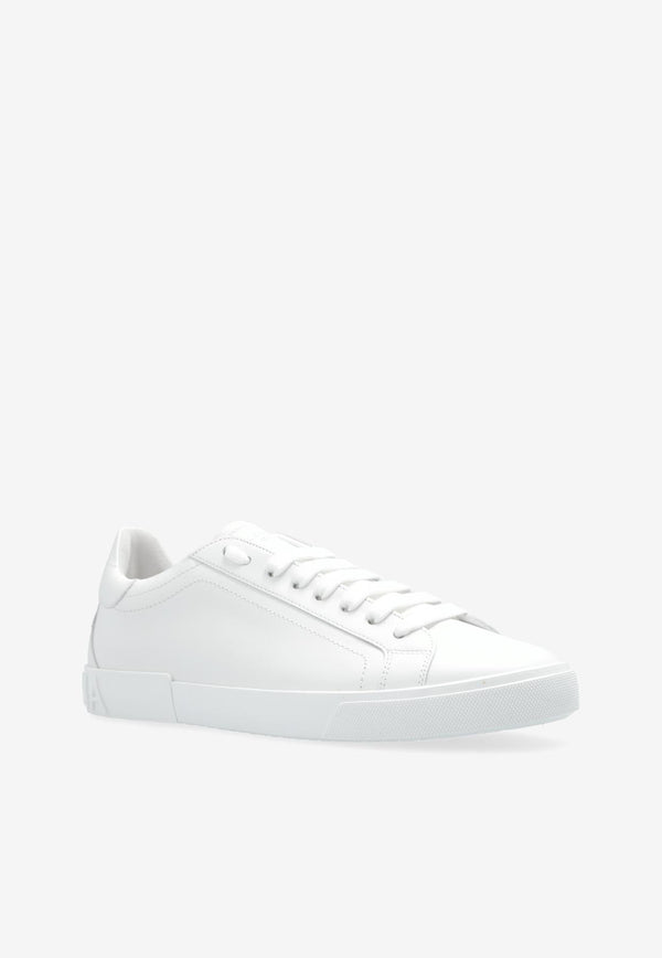 Dolce & Gabbana Portofino Vintage Leather Sneakers White CS2203 A1065-80002