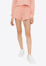 Balmain Logo Embroidered Drawstring Shorts Pink DF1OA041 BC76-OIQ