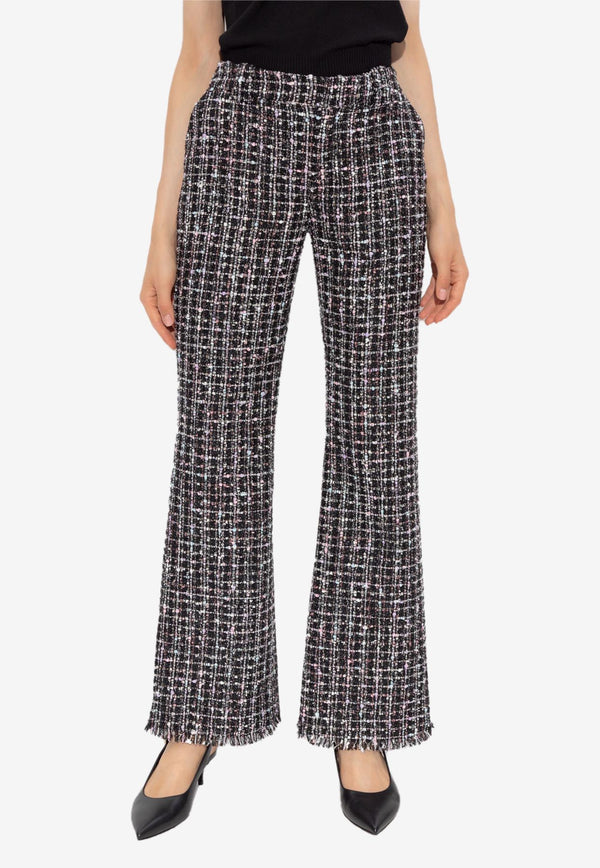 Balmain Tweed Flared Pants Gray DF1PP251 XJ24-EAH