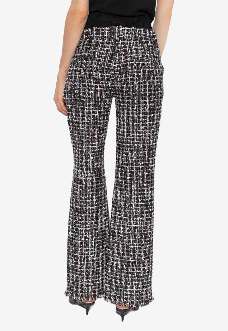 Balmain Tweed Flared Pants Gray DF1PP251 XJ24-EAH