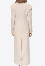 Balmain Wool and Cashmere Long Coat Beige DF1UD130 WC53-0DD