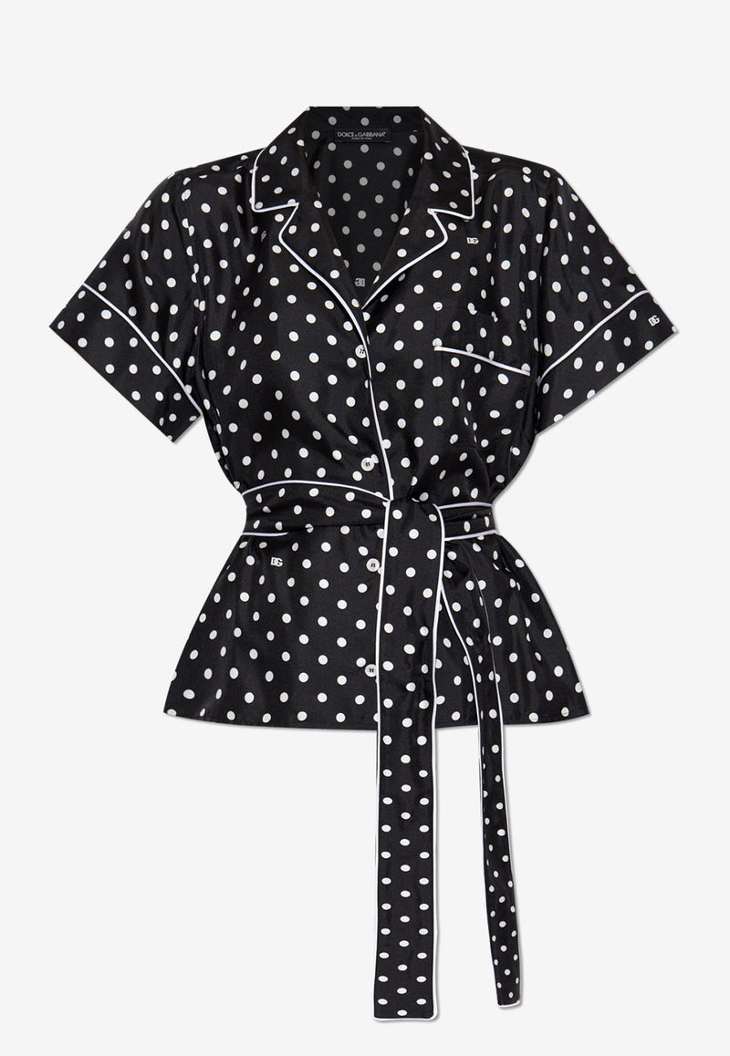 Dolce & Gabbana Polka Dot Silk Shirt Black F5G67T IS1VM-HNZQW