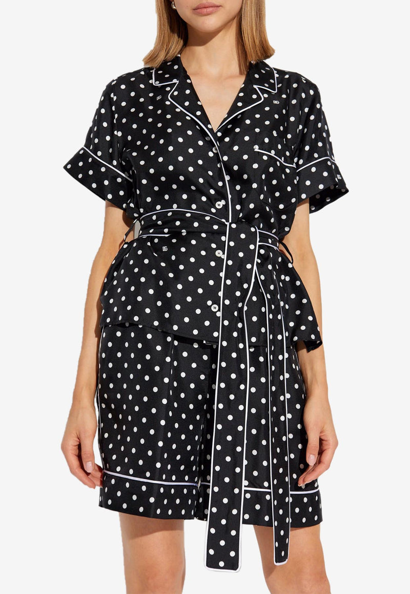 Dolce & Gabbana Polka Dot Silk Shirt Black F5G67T IS1VM-HNZQW