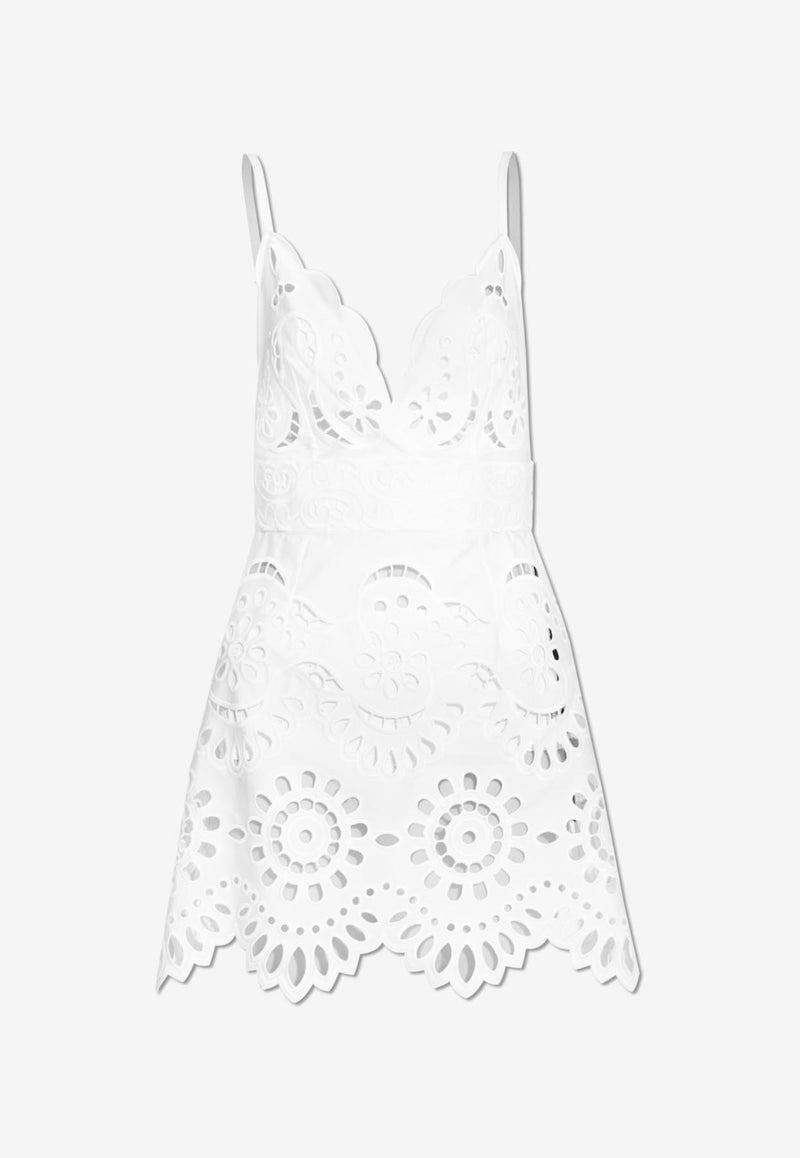 Dolce & Gabbana Broderie Anglaise Poplin Mini Dress White F6JIHZ GDCJR-W0800