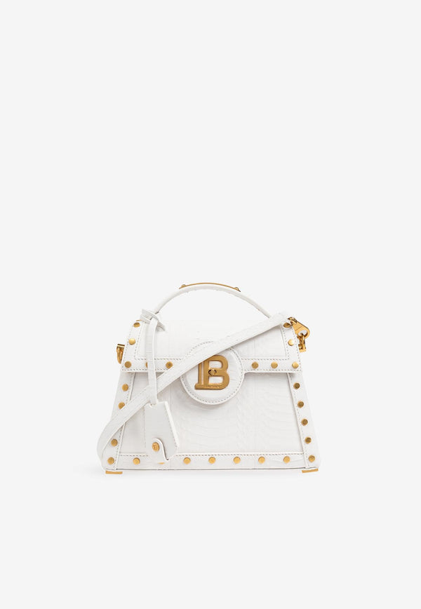 Balmain B-Buzz Snakeskin-Effect Crossbody Bag White DN1DB910 LEHG-0FA