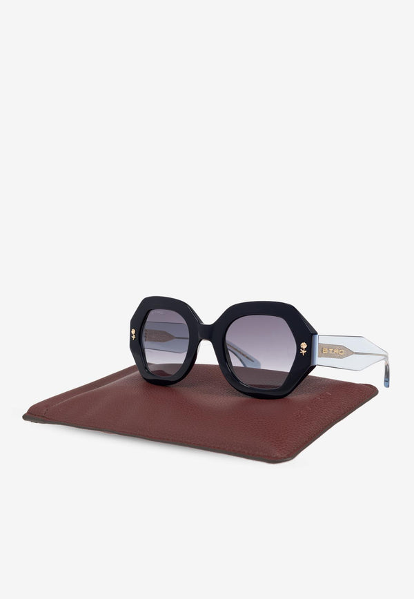 Etro Etromania Geometric Sunglasses Gray ETRO 0009 S 0-PJP BLUE