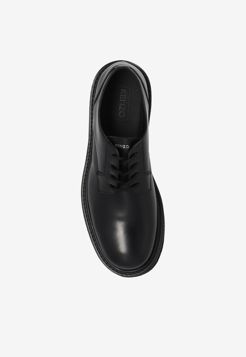 Kenzo Ukio Calf Leather Derby Shoes Black FE65DB110 L52-99