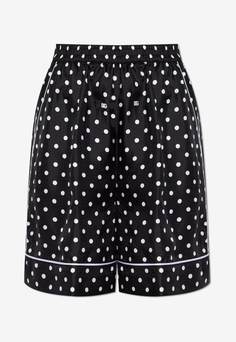 Dolce & Gabbana Silk Polka Dot Shorts Black FTAM7T IS1VM-HNZQW