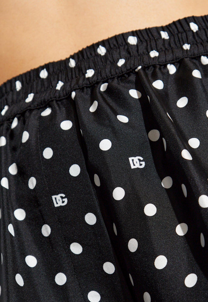 Dolce & Gabbana Silk Polka Dot Shorts Black FTAM7T IS1VM-HNZQW