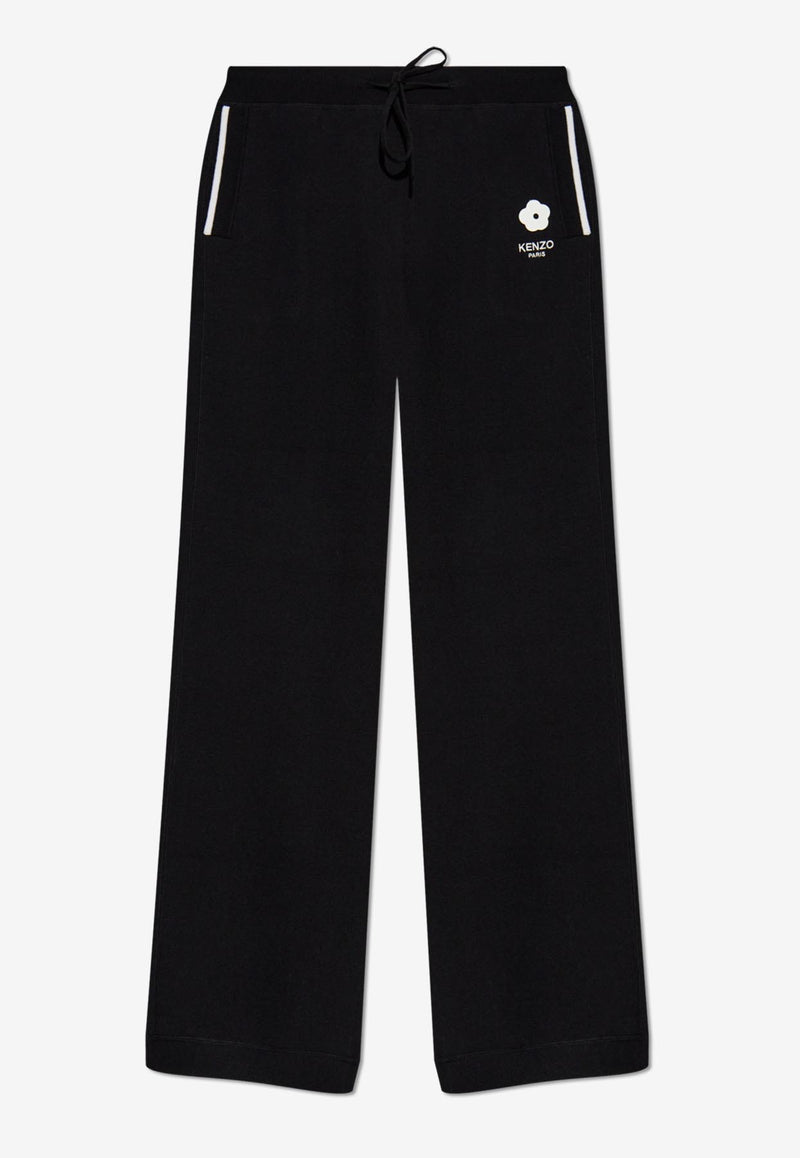 Kenzo Boke 2.0 Embroidered Wool-Blend Pants Black FE62PA452 3LF-99J