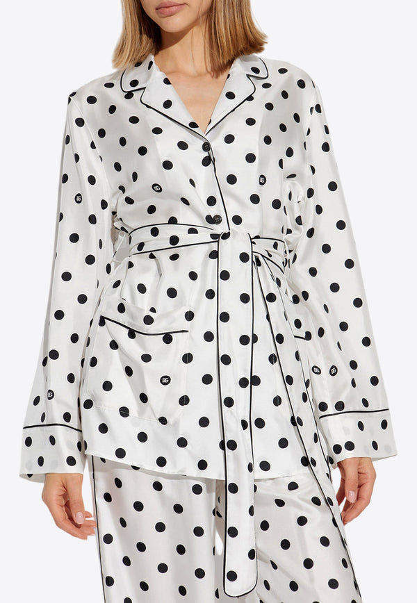 Dolce & Gabbana Polka Dot Silk Shirt White F5I89T IS1VI-HWZRN