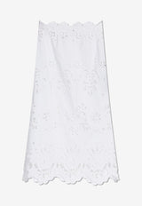 Dolce & Gabbana Broderie Anglaise Poplin Midi Skirt White F4CVTZ GDCJQ-W0800