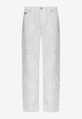 Dolce & Gabbana Embroidered Boyfriend Jeans White FTCGNZ G8LC6-S9001