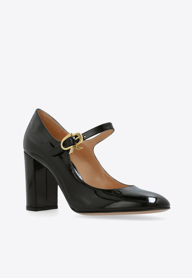 Gianvito Rossi 85 Mary-Jane Pumps in Patent Leather Black G22188 85RIC-VERNERO