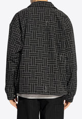 Kenzo Signature Weave Windbreaker Jacket Black FE65BL163 9NJ-99