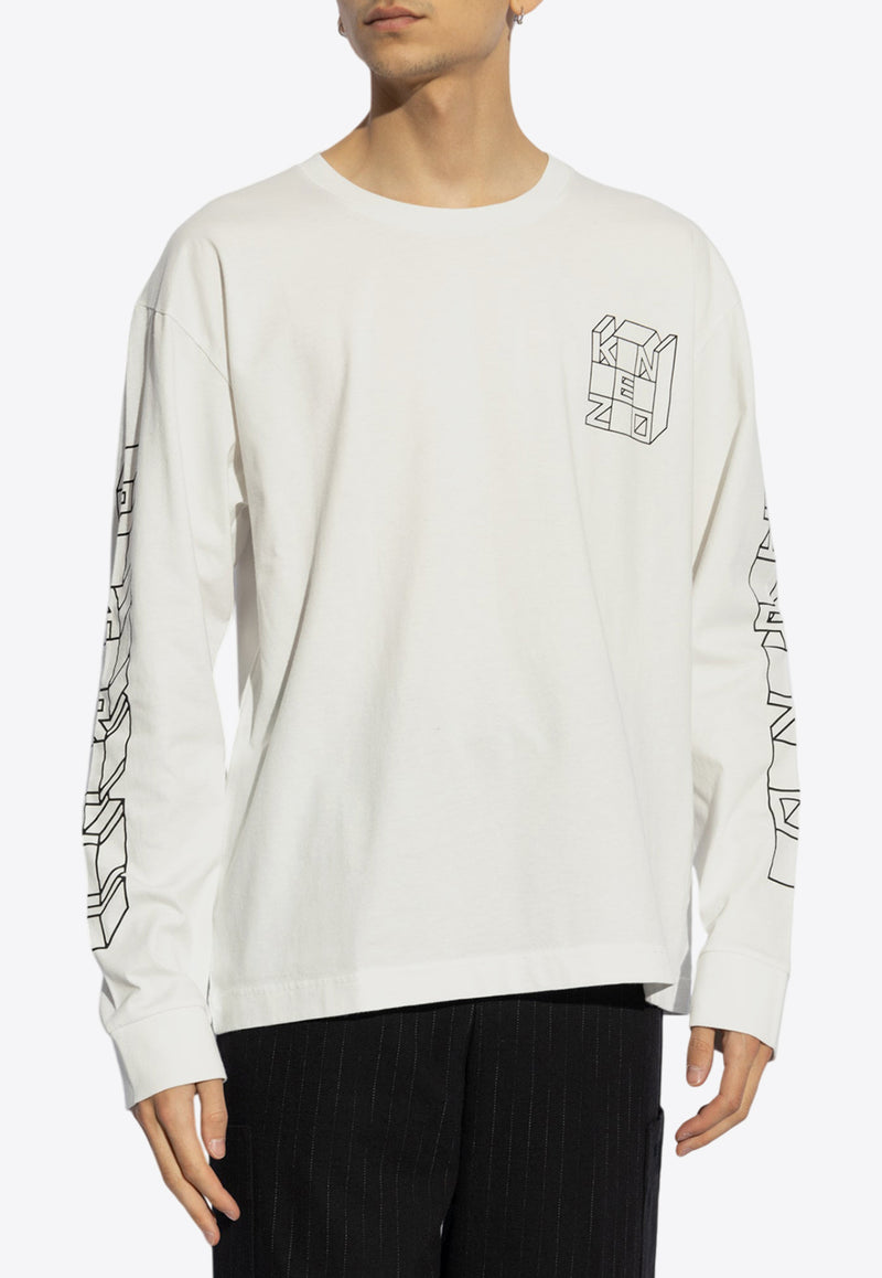 Kenzo Kube Long-Sleeved T-shirt White FE65TS288 4SG-02