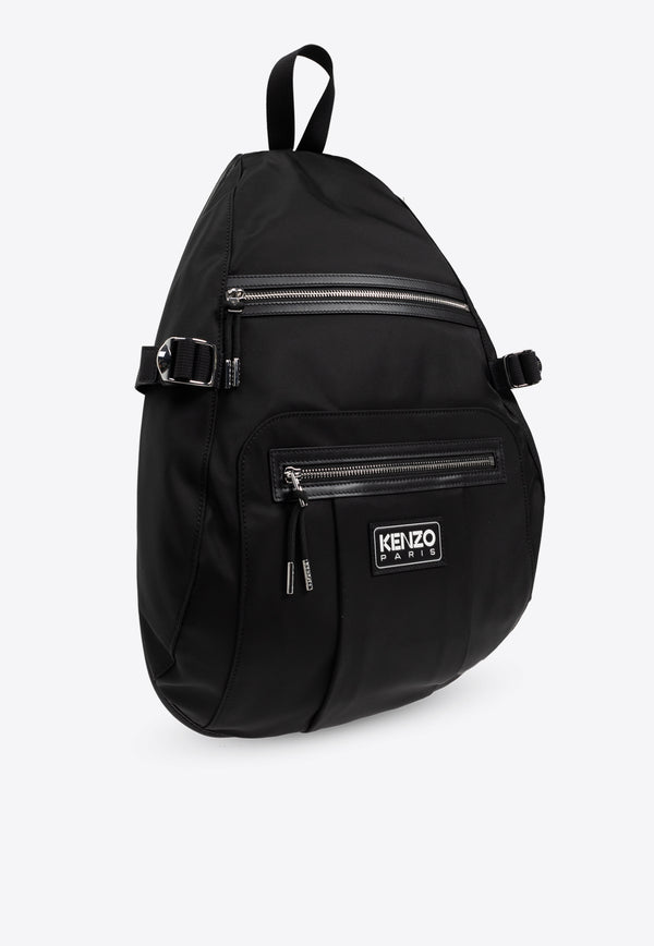 Kenzo Kenzography Logo One-Shoulder Backpack Black FE65SA120 B10-99