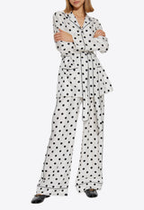 Dolce & Gabbana Polka Dot Print Silk Pajama Pants White FTAMPT IS1VI-HWZRN