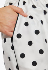 Dolce & Gabbana Polka Dot Print Silk Pajama Pants White FTAMPT IS1VI-HWZRN