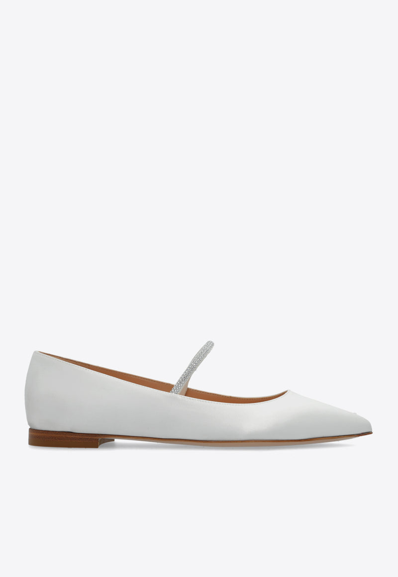 Gianvito Rossi Meridia Pointed-Toe Flats White G22161 05CUO-RCABIBI