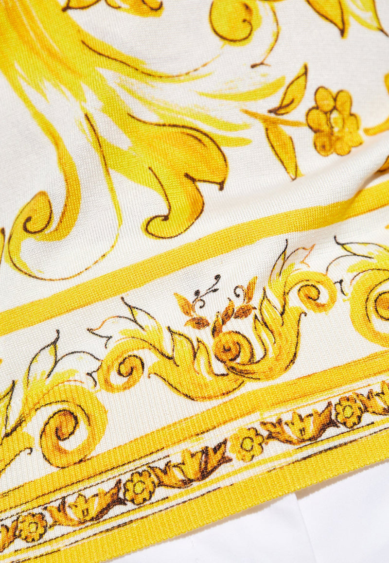 Dolce & Gabbana Majolica Print Silk Sleeveless Top Yellow FXT01T JAHKG-HG3TN