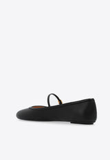 Gianvito Rossi Carla Leather Ballet Flats Black G22223 05GOM-NAPNERO