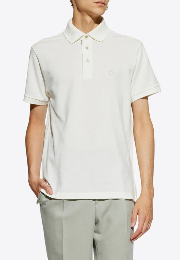 Etro Pegaso Embroidered Polo T-shirt White MRMD0005 AC259-W0001