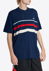 Adidas Originals Signature Striped Half-Zip Wool T-shirt Navy IZ3183 0-NINDIG