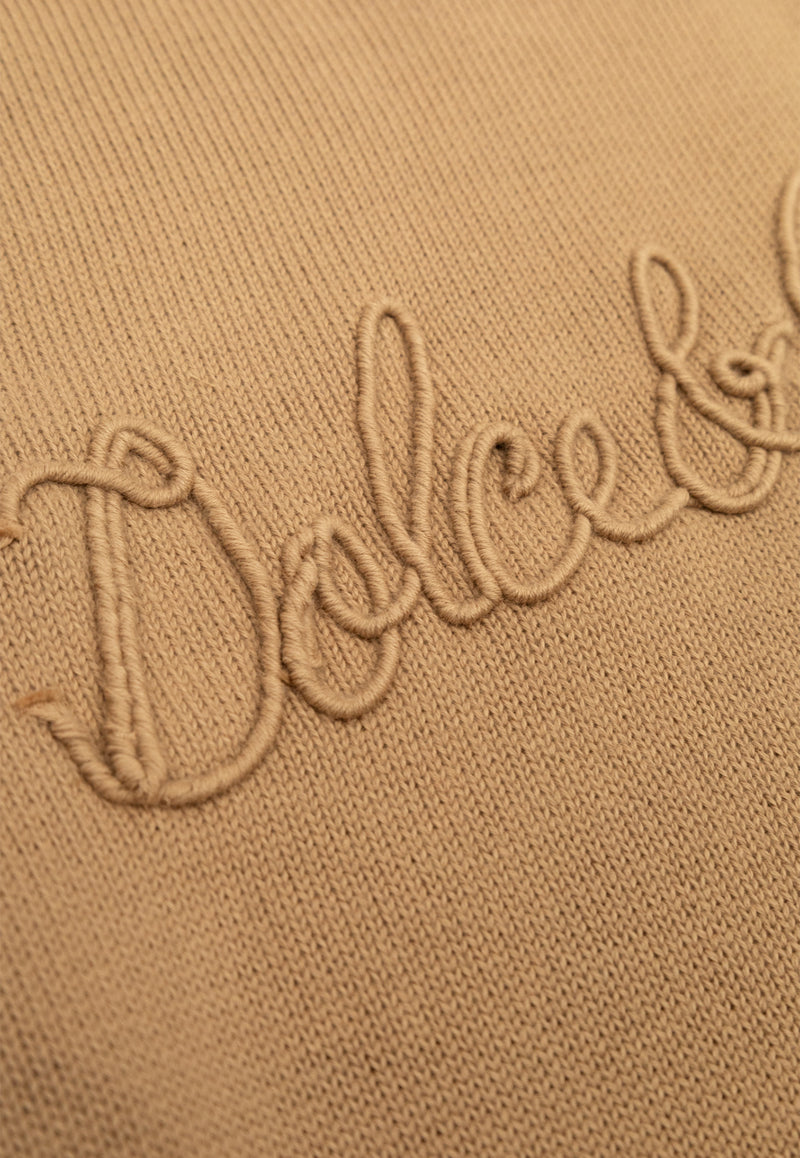 Dolce & Gabbana Kids Girls Logo Embroidered Sweater Beige L4KWE2 JBCE0-M0208