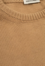 Dolce & Gabbana Kids Girls Logo Embroidered Sweater Beige L4KWE2 JBCE0-M0208