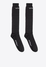 Off-White Logo Jacquard Long Socks Black OMRA08FC99 KNI001-1001