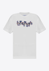 Off-White Flower Bookish Logo T-shirt White OWAA089F24 JER003-0184