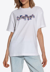 Off-White Flower Bookish Logo T-shirt White OWAA089F24 JER003-0184