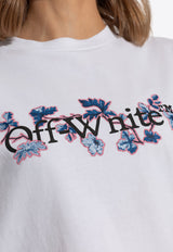 Off-White Flower Bookish Logo T-shirt White OWAA089F24 JER003-0184