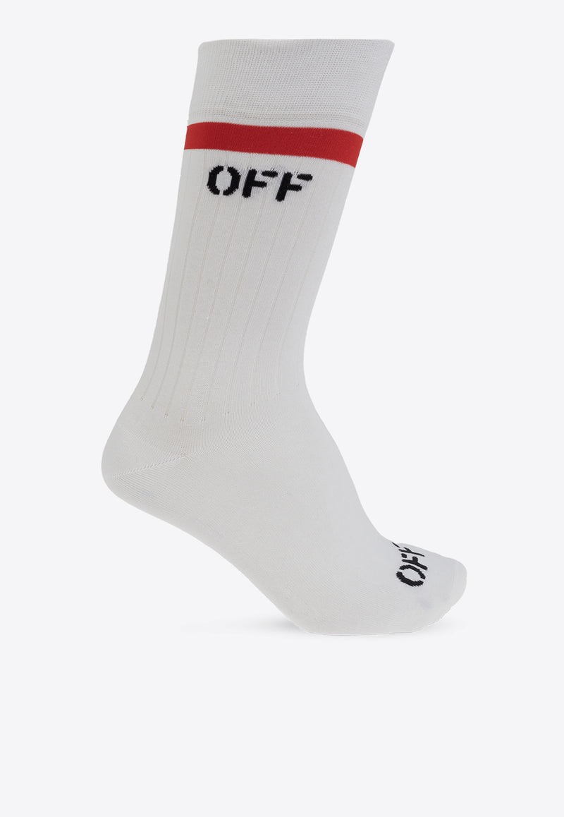 Off-White Off Stamp Mid-Calf Socks White OMRA086F24 KNI001-0110