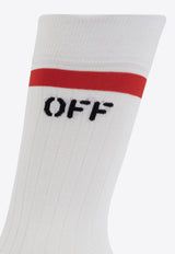 Off-White Off Stamp Mid-Calf Socks White OMRA086F24 KNI001-0110