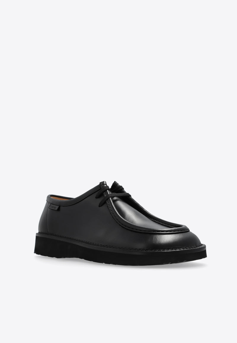 Loewe Faro Leather Derby Shoes Black M816284X39 0-BLACK