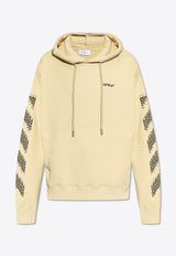 Off-White Pixel Diag Hooded Sweatshirt Beige OMBB085F24 FLE00B-6110